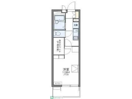 レオパレスディアコートF(1K/2階)の間取り写真