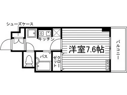 エスポアール八雲(1K/2階)の間取り写真