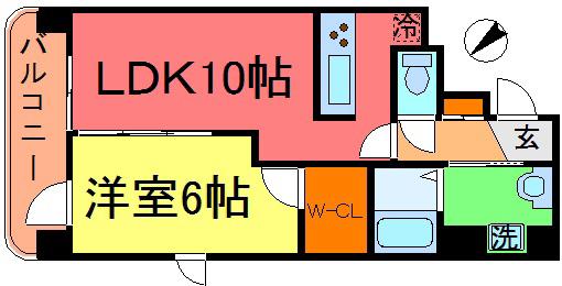 フェイムイッサ(1LDK/4階)の間取り写真