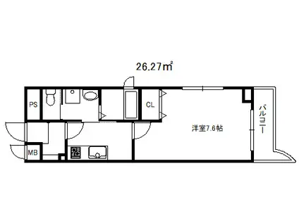 クラインハウス(1K/8階)の間取り写真