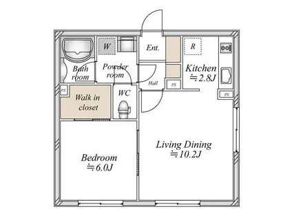 アーバンパーク方南町(1LDK/2階)の間取り写真