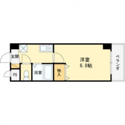 西山本ハイツ(1K/3階)の間取り写真