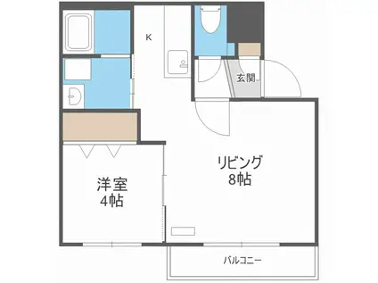 BRILLIANT S17(1LDK/2階)の間取り写真