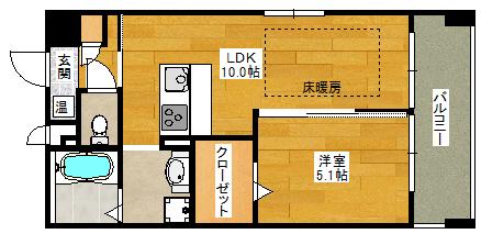 第21関根マンション(1LDK/10階)の間取り写真