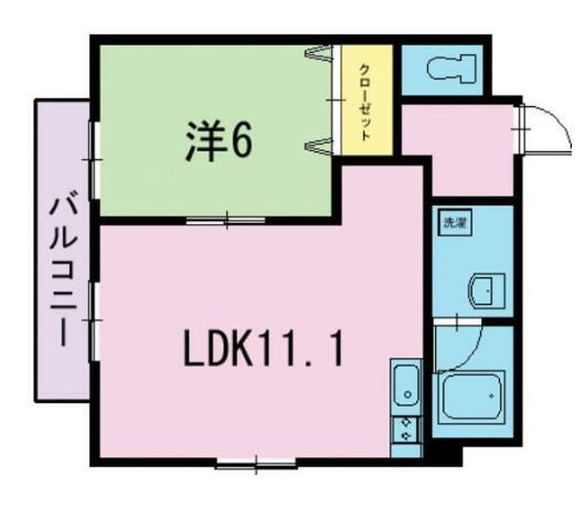 クリア壱番館(1LDK/5階)の間取り写真