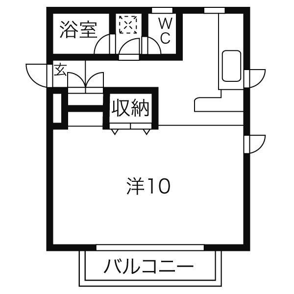 ウェルネス(1K/2階)の間取り写真