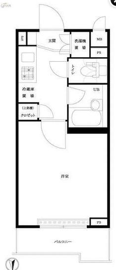 ルーブル大鳥居(1K/2階)の間取り写真