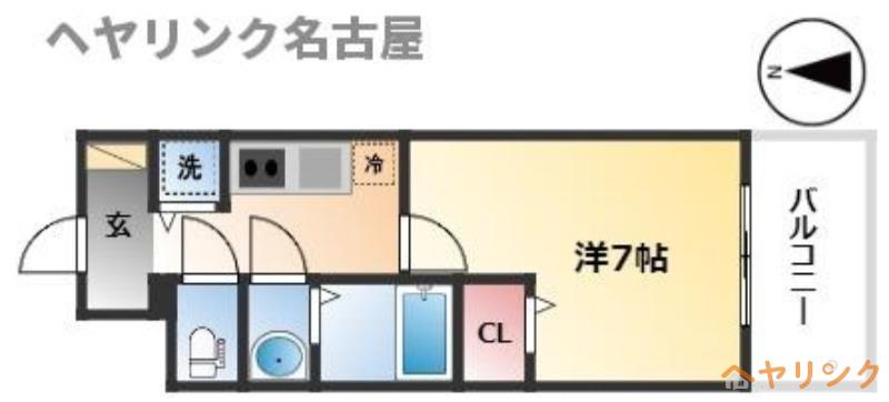 S-RESIDENCE上飯田駅前(1K/8階)の間取り写真