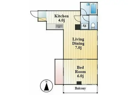 メゾン・ヴェルデ(1LDK/4階)の間取り写真