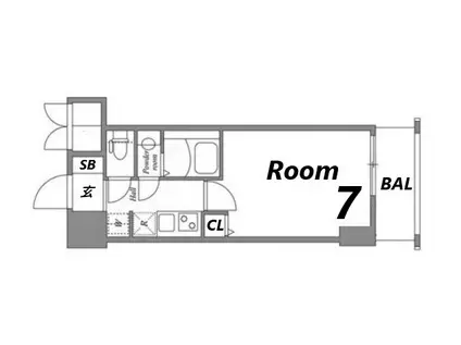 CRESTTAPP神戸湊町NOIR(1K/8階)の間取り写真