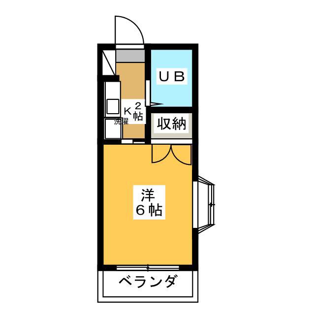 メゾン・コスモ(1K/2階)の間取り写真