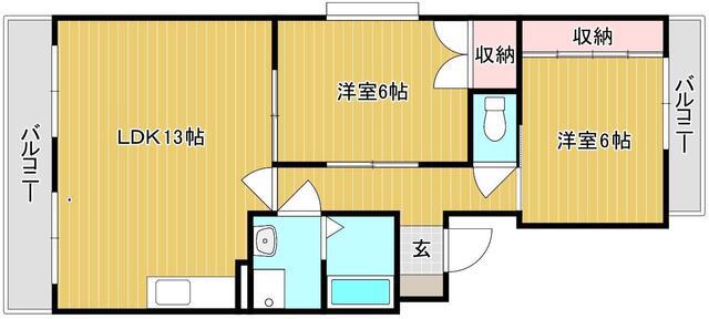 風はいつII(2LDK/3階)の間取り写真