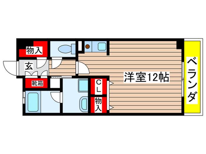 サンマリーノ(ワンルーム/6階)の間取り写真