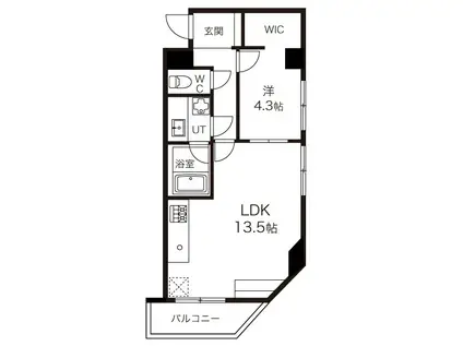 DELCCS菊川(1LDK/5階)の間取り写真