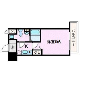 エスリード福島駅前第2(1K/11階)の間取り写真