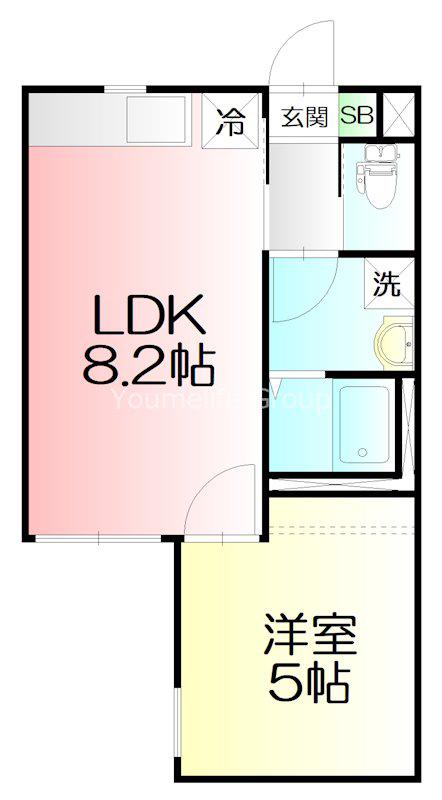 BLU MARE ブルーマーレ(1LDK/1階)の間取り写真