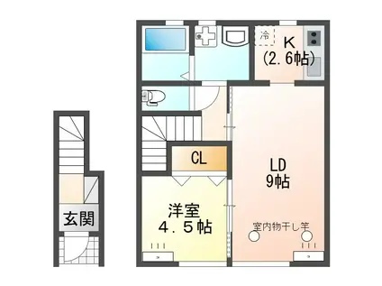 グリーン フィールド(1LDK/2階)の間取り写真