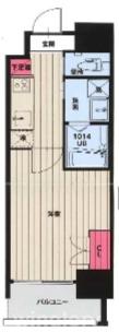 NO.102 MARINA GATE II(1K/8階)の間取り写真