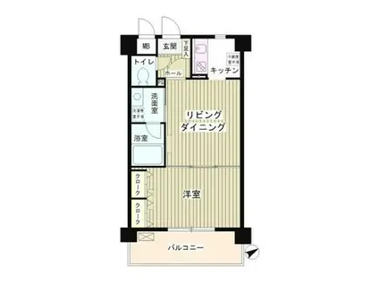 ルミエール祐天寺(1DK/1階)の間取り写真