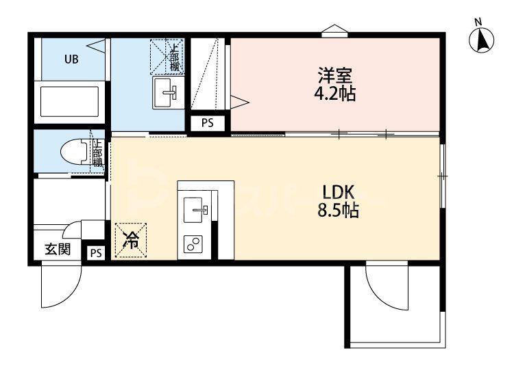 ROBOT HOME 北綾瀬(1LDK/1階)の間取り写真
