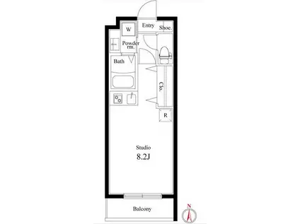 グレーシア草加(ワンルーム/1階)の間取り写真
