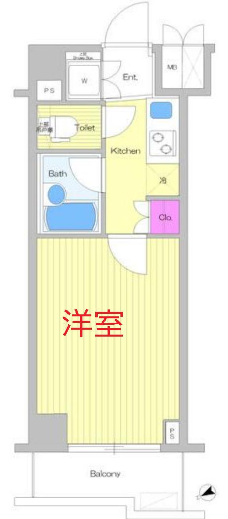  ルーブル品川南大井(1K/1階)の間取り写真
