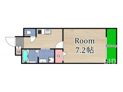 スペランツァ関目(1K/8階)の間取り写真