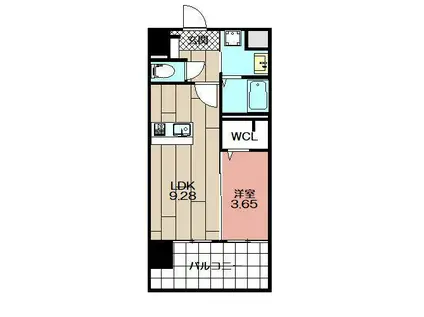 THE SQUARE・GLORY RESIDENCE(1LDK/7階)の間取り写真