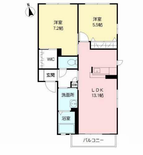 フォレストII(2LDK/2階)の間取り写真
