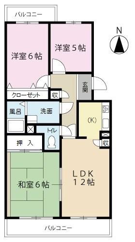 メゾンプレメール(3LDK/2階)の間取り写真
