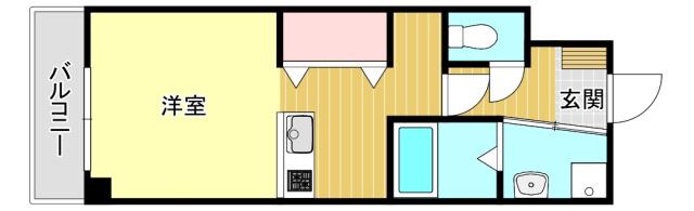 第二我心ヶ丘マンション(ワンルーム/3階)の間取り写真