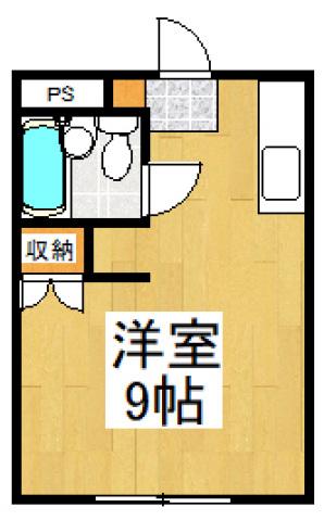 ハイツ山本(ワンルーム/1階)の間取り写真