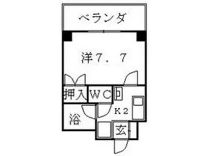 サンハナブサ(1K/3階)の間取り写真