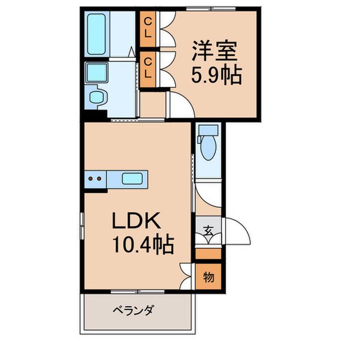 メゾン・ベル・アンジュ(1LDK/2階)の間取り写真