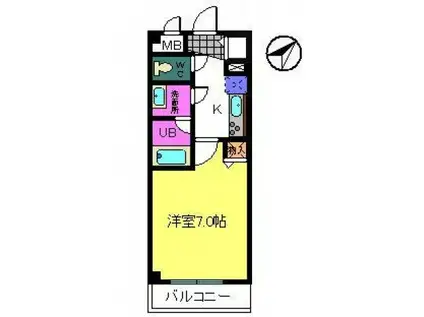 サンパティーりんくう(1K/1階)の間取り写真