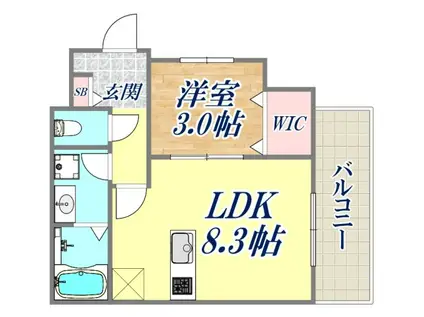 エハコ日暮通(1LDK/2階)の間取り写真