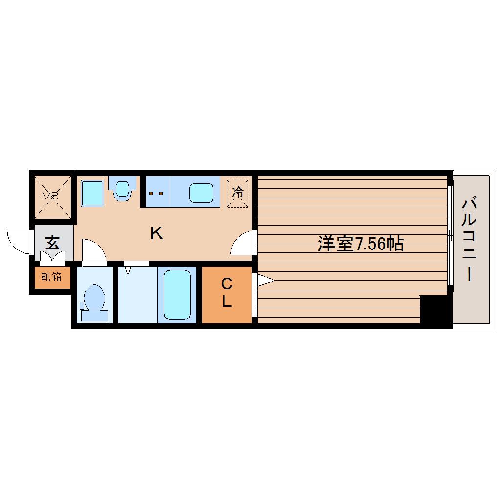 CIRCLEIII長町(1K/5階)の間取り写真