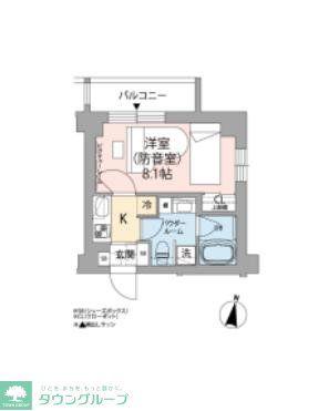 ミュージション世田谷赤堤(1K/3階)の間取り写真