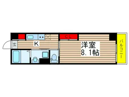 カメリア西千葉(1K/2階)の間取り写真