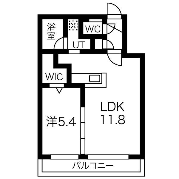 アオアクアN9(1LDK/3階)の間取り写真