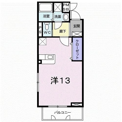 はなみずきM(ワンルーム/1階)の間取り写真