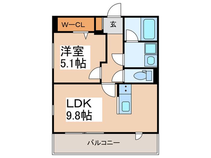 AOBA(1LDK/2階)の間取り写真