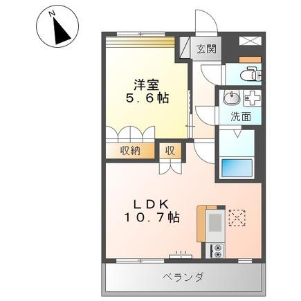 フローラルスクエア(1LDK/1階)の間取り写真