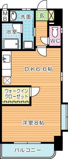 WINGS片野II(1DK/10階)の間取り写真