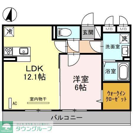 FLEUVE(1LDK/2階)の間取り写真