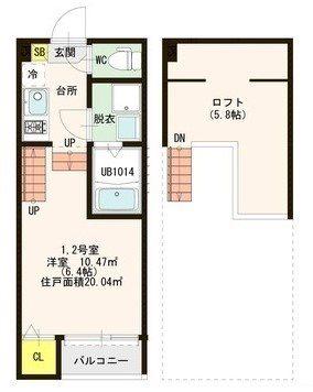 LA VITA YOSHIDUKA(1K/1階)の間取り写真