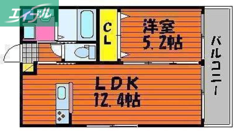 ヴィクトワール大供(1LDK/1階)の間取り写真
