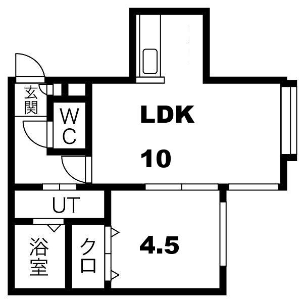 クレセール清田(1LDK/3階)の間取り写真