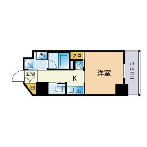 THE天神シティ(1K/13階)の間取り写真