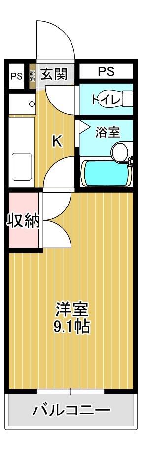 サン・ドリーム中嶋(1K/3階)の間取り写真